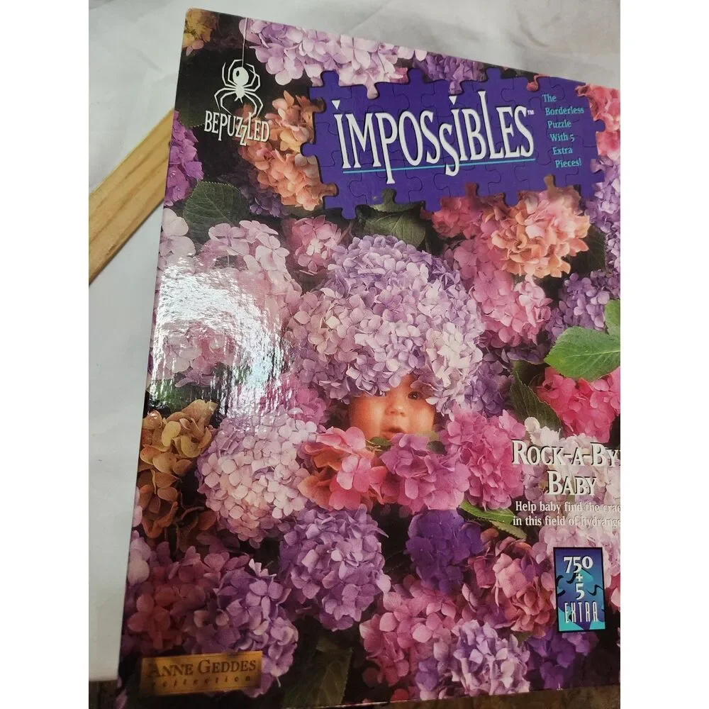 1995 BEPUZZLED Impossibles Puzzle Rock-A-Bye Baby – Anne Geddes 750+5 Pieces